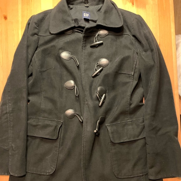 Gap Black Pea Coat, Size Medium - Picture 1 of 2